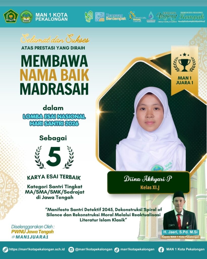 5 karya esai terbaik kategorii santri tingkat MA jateng