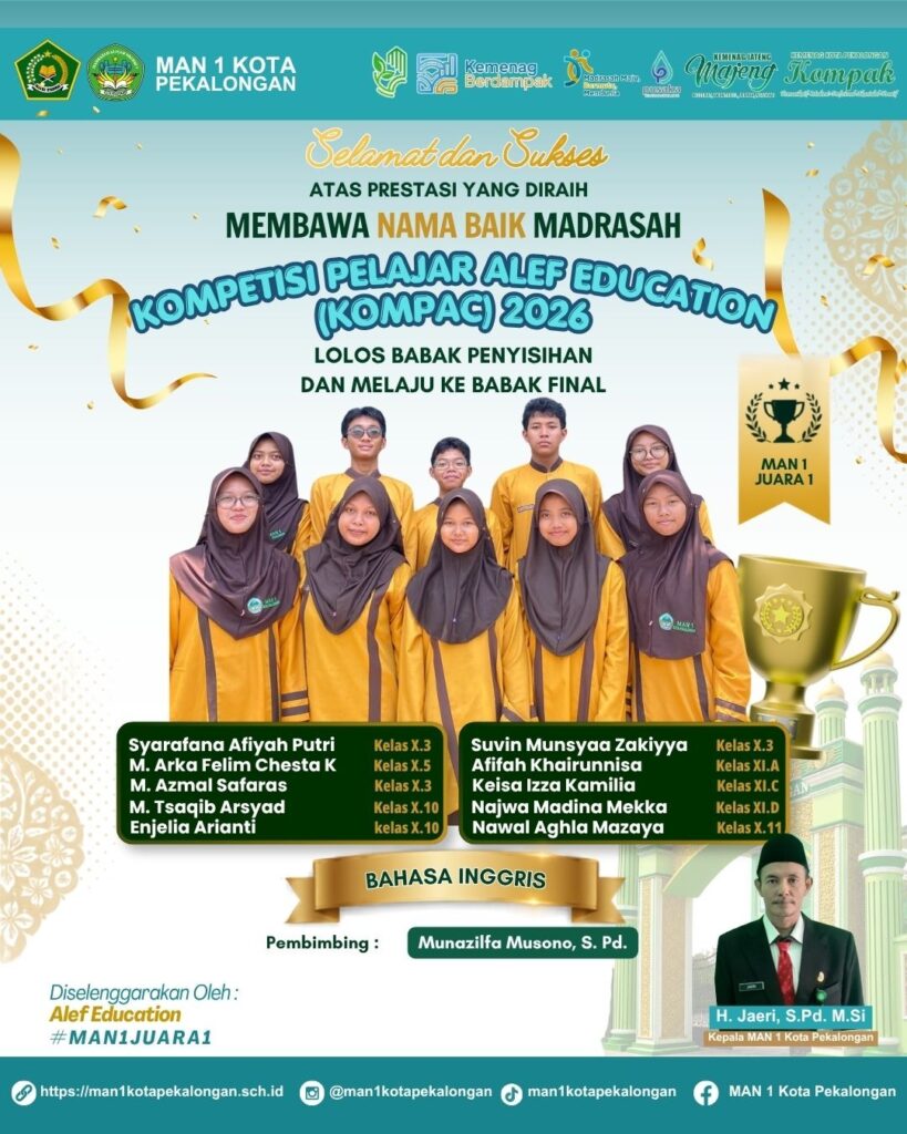 lolos babak penyisihan KOMPAC bahasa inggris