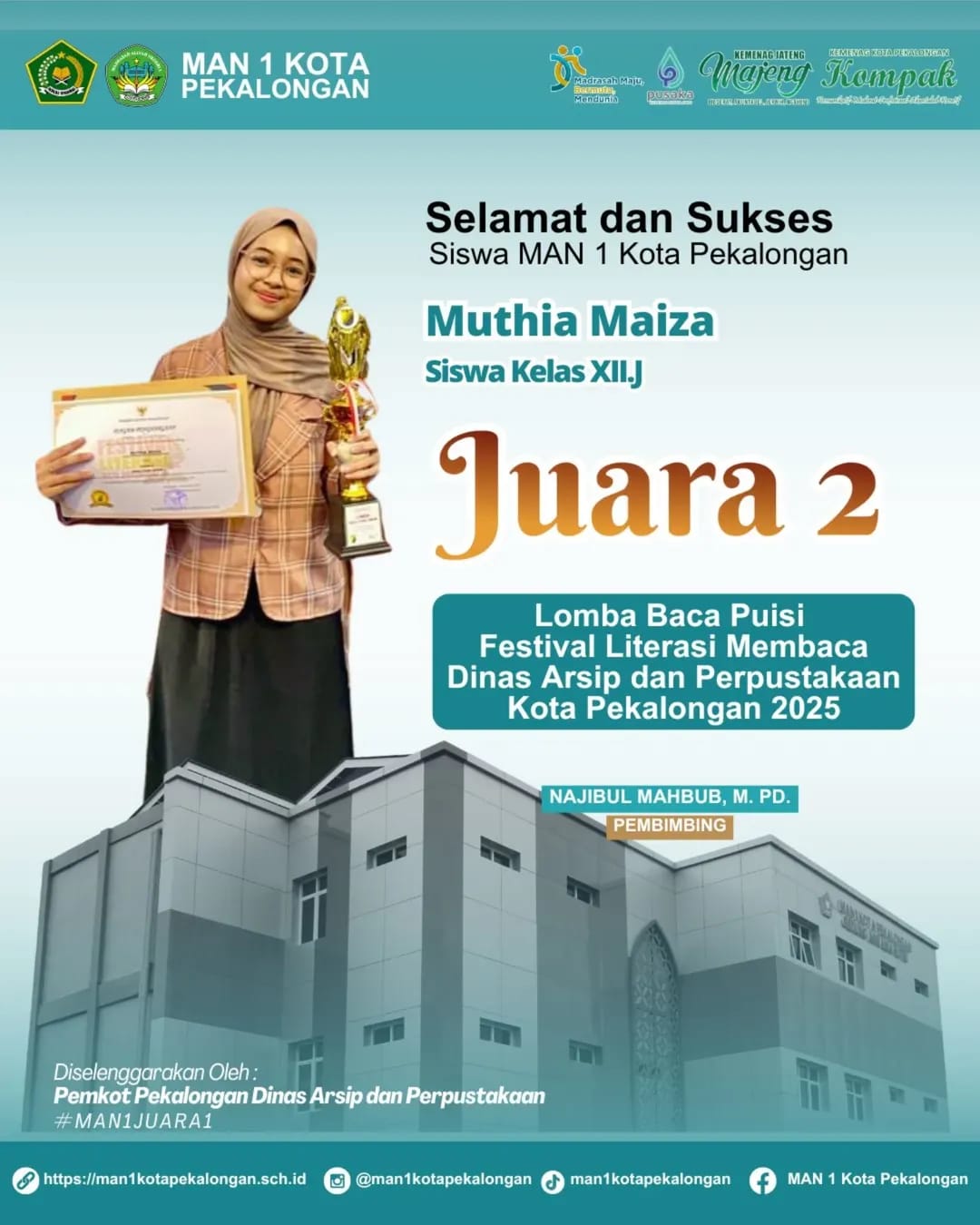 Juara 2 Lomba Baca Puisi | Festival Literasi Membaca Kota Pekalongan 2025