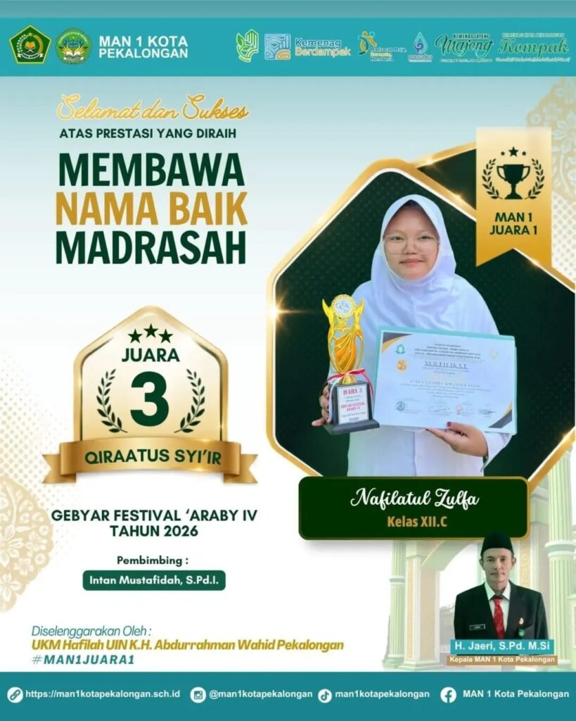 juara 3 qiroatus syi'ir pada gebyar festival araby IV 2026