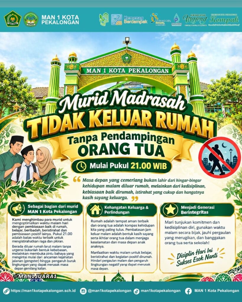 murid madrasah tidak keluar rumah tanpa pendampingan orang tua